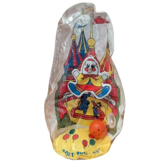 VINTAGE 1982 SHELCORE EXPANDABLE CRAWL-A-ROUNDS SWINGING CLOWN BABY TOY - Picture 1 of 7
